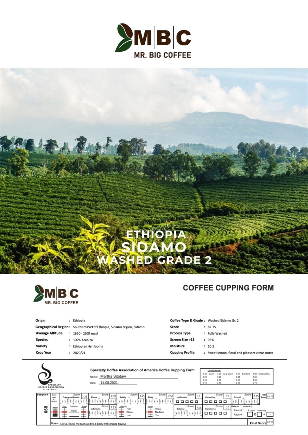 Etiyopya Sidamo 