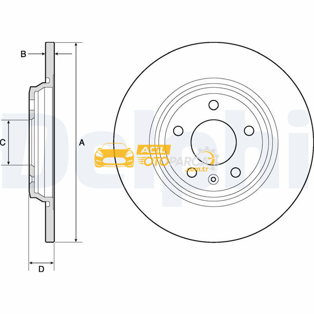 Audi DELPHI BG4800C | Disk Arka 16-Aı.A4-A5-A6-A7-Q5 | 2 Adet