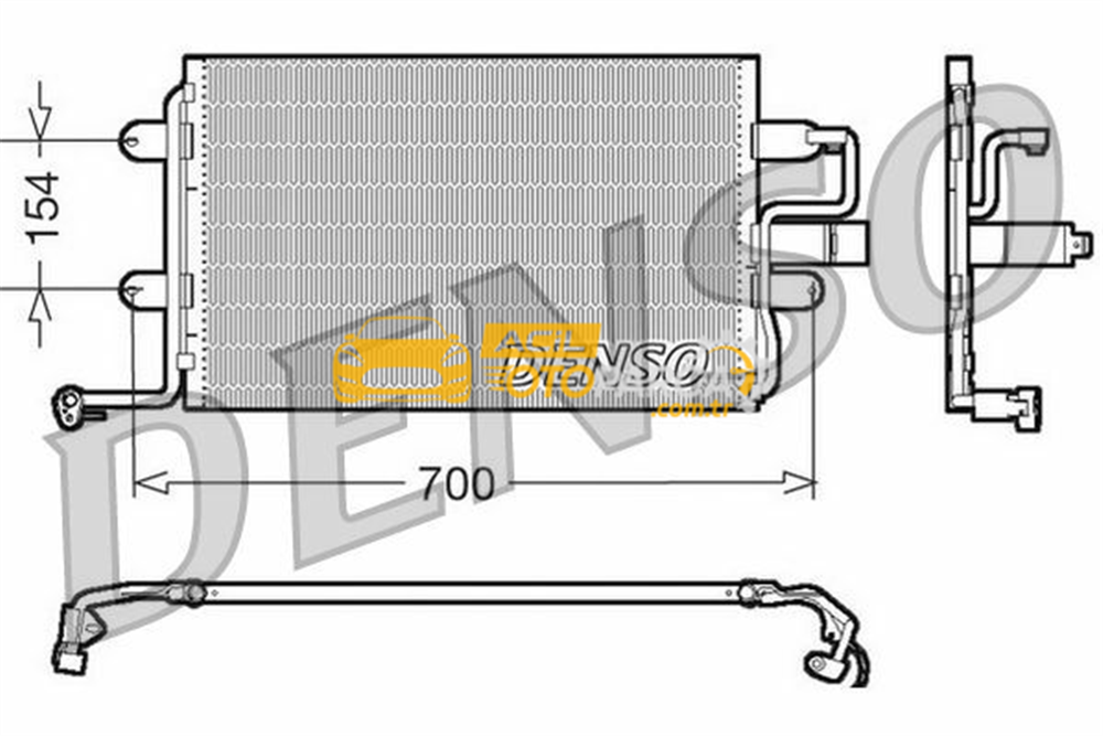 Audi DENSO DCN32017 | Klima Radyatörü (VW Golf 98-06 Audi A3 97-03 Seat Leon 00-06 Skoda Octavia 97-00)