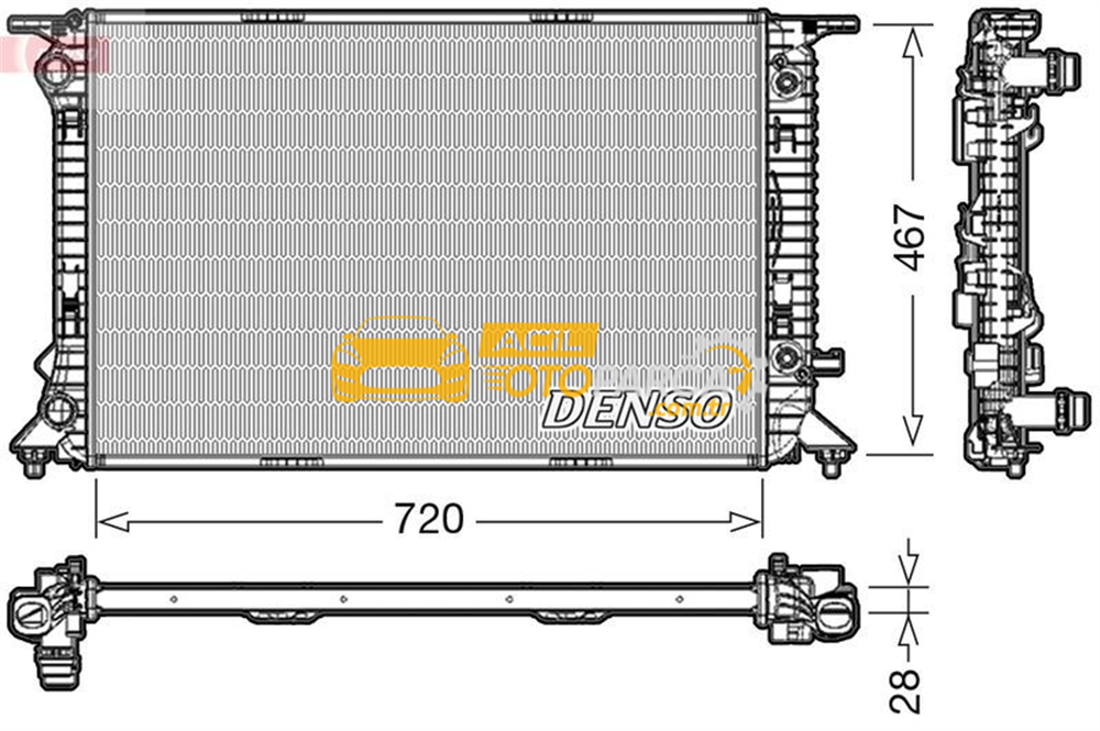 Audi DENSO DRM02021 | Su Radyatörü-Otomotık Şanzıman (Audi A4 08-16 A5 10-17 Q5 09-17)