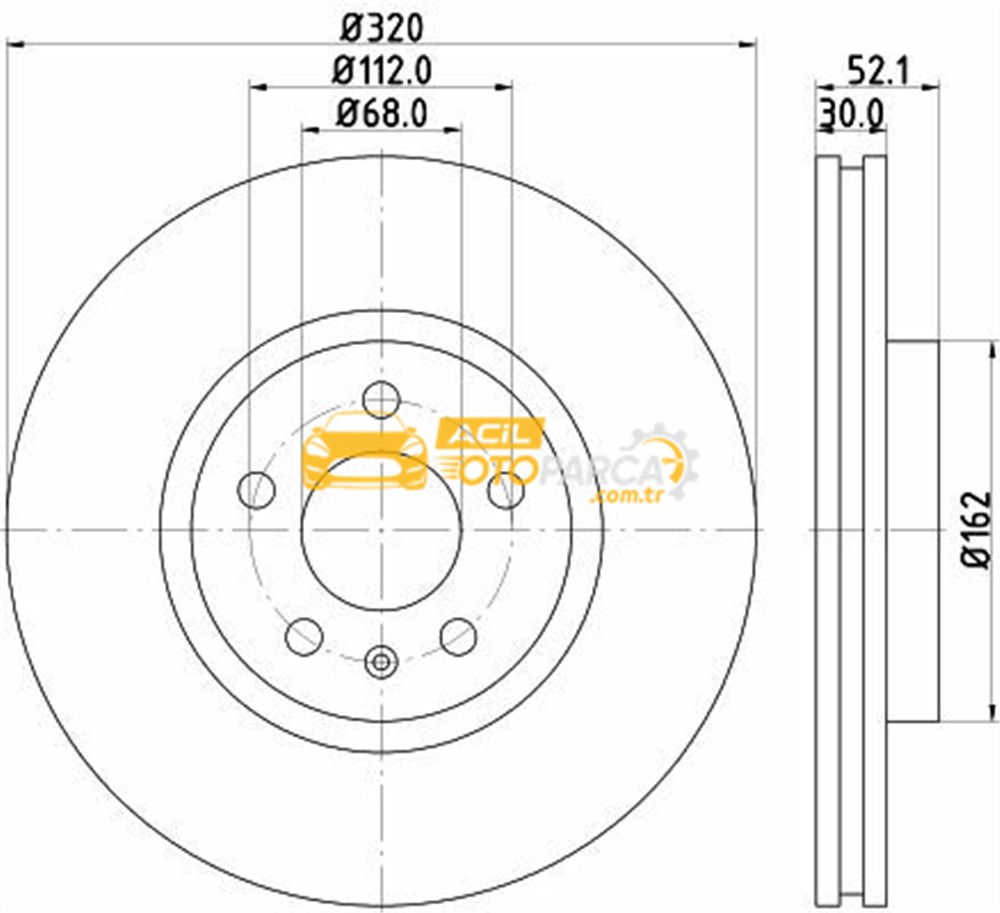 Audi HELLA PAGİD 8DD355117-191 | Fren Diski Audi A4 (8K2, B8) , A4 Allroad (8Kh, B8) , A4 Avant (8K5, B8) , A4l Saloon (8K2, B8) , A5 (8T
