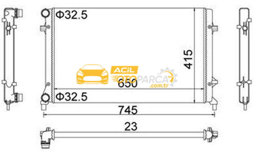 Audi MAGNETI MARELLI 359000301430 | Radyatör 04-Golf.V-Caddy-Jtta-Psst-Touran 1.6-1.9-2.0 FSI- TDI +-Ac