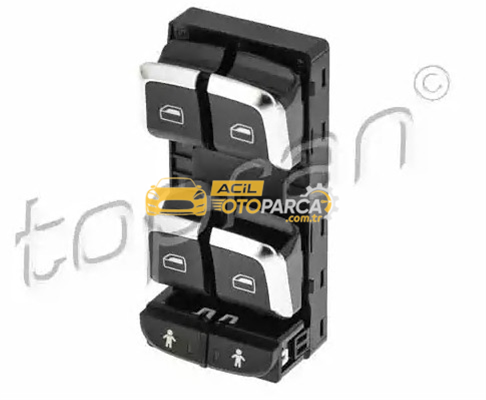 Audi TOPRAN 116235001 | Audi Q3 2012-2018 Arası Cam Açma Düğmesi Sol Şoför Tarafı Kromlu