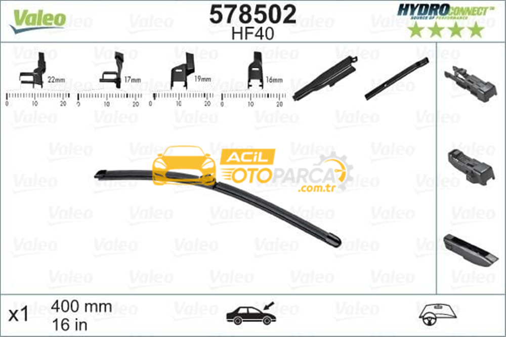 Audi VALEO 578502 | Silgi Süpürgesi Tek 40Cm Klasık Multı-Clıp Muz First