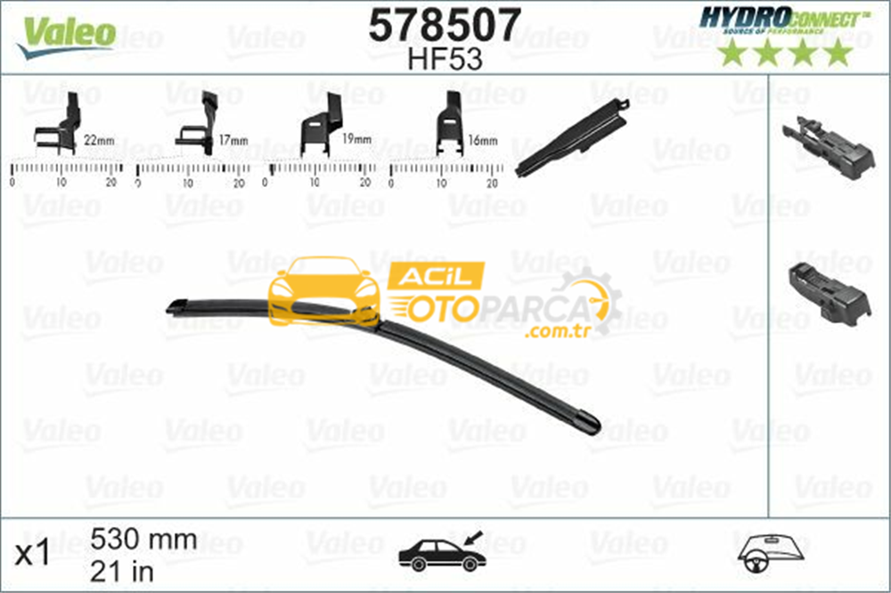 Audi VALEO 578507 | Silgi Süpürgesi Tek 53Cm Klasık Multı-Clıp Muz First