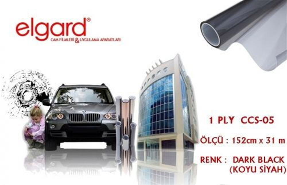 Elgard CCS-05 152cm x 31m Koyu Siyah Çizilmez Cam Filmi