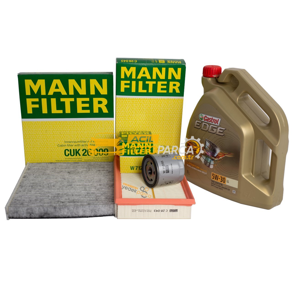 MANN Audi A3 35 TFSI Filtre Bakım Seti Mann Marka Castrol Motor Yağlı