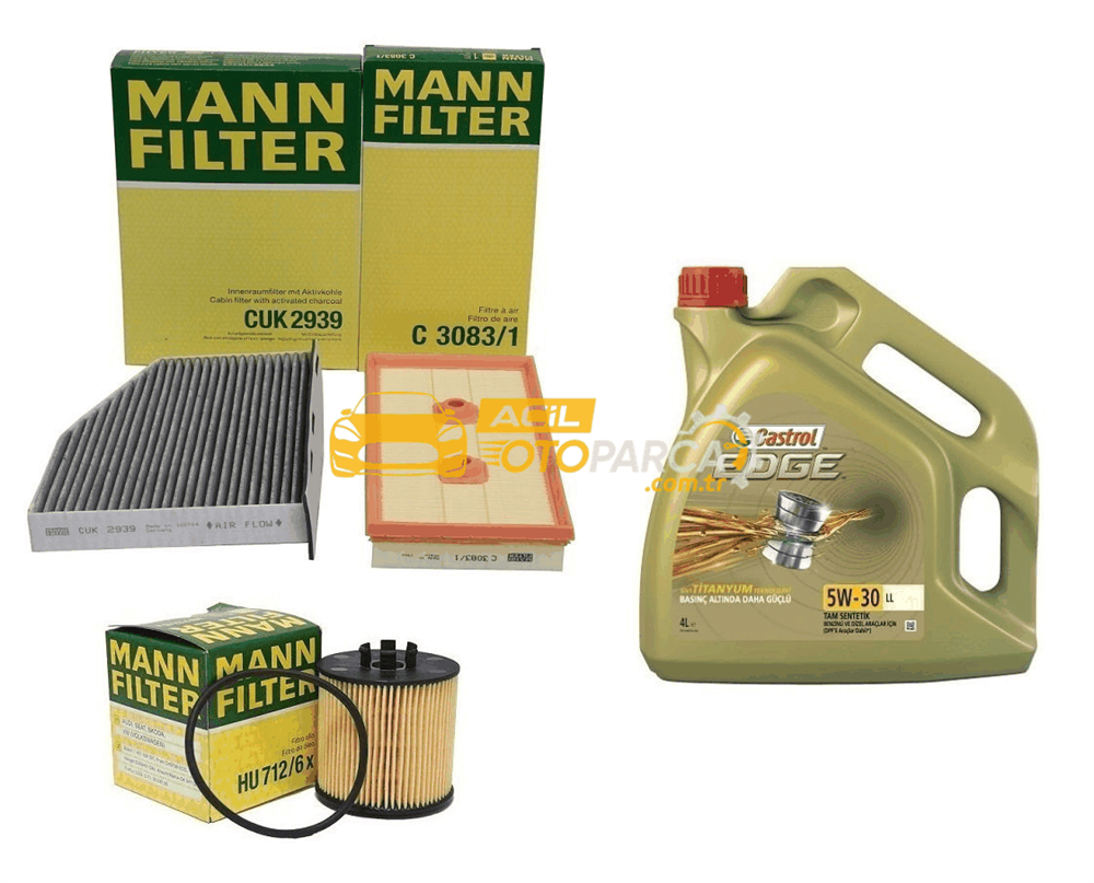 MANN Volkswagen Golf 5 1.6 FSI Motor Periyodik Bakım Seti Mann Marka Castrol Motor Yağlı