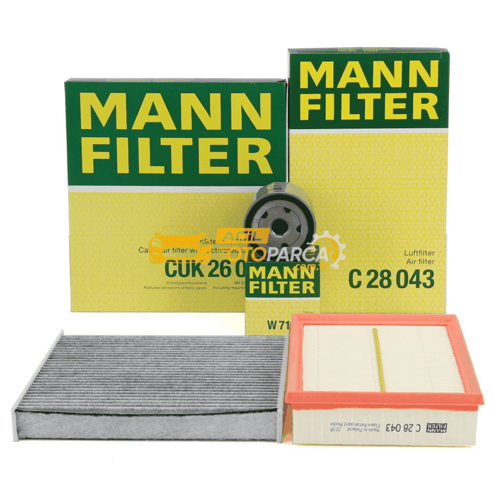 MANN Volkswagen Golf 8 1.0 - 1.5 eTSI Motor Filtre Bakım Seti Mann Marka