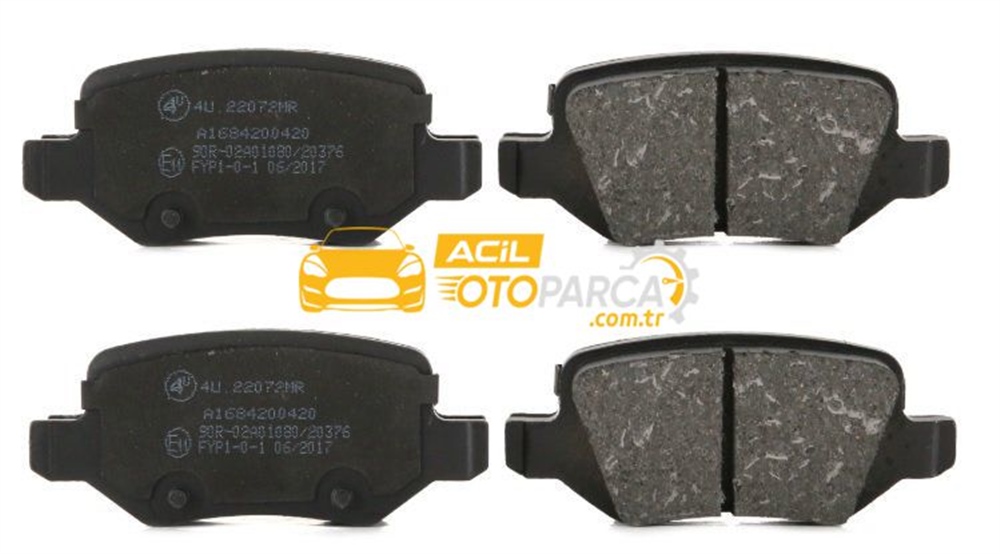 Mercedes Benz A Serisi W168 Arka Fren Balata Takımı 4U Marka (22072MR / 1684200420-1)