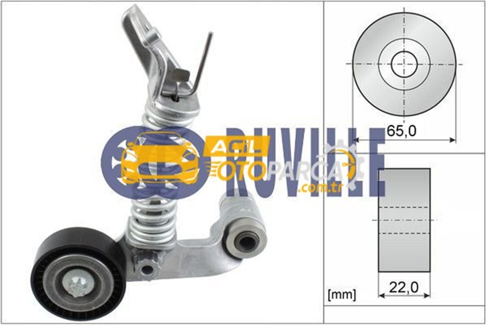 Mercedes Benz A Serisi W176 CDI (Euro5) Komple Kayış Gergi Kütüğü RUVILLE Marka (57538 / 6512002400)