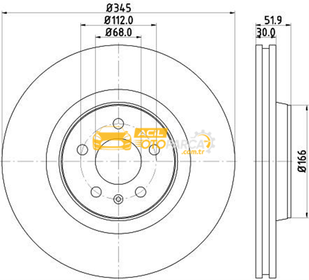 Porsche HELLA PAGİD 8DD355117-181 | Fren Diski Audi, Porsche A4 (8K2, B8) , A4 Avant (8K5, B8) , A4l Saloon (8K2, B8) , A4l Saloon (8W2, B9