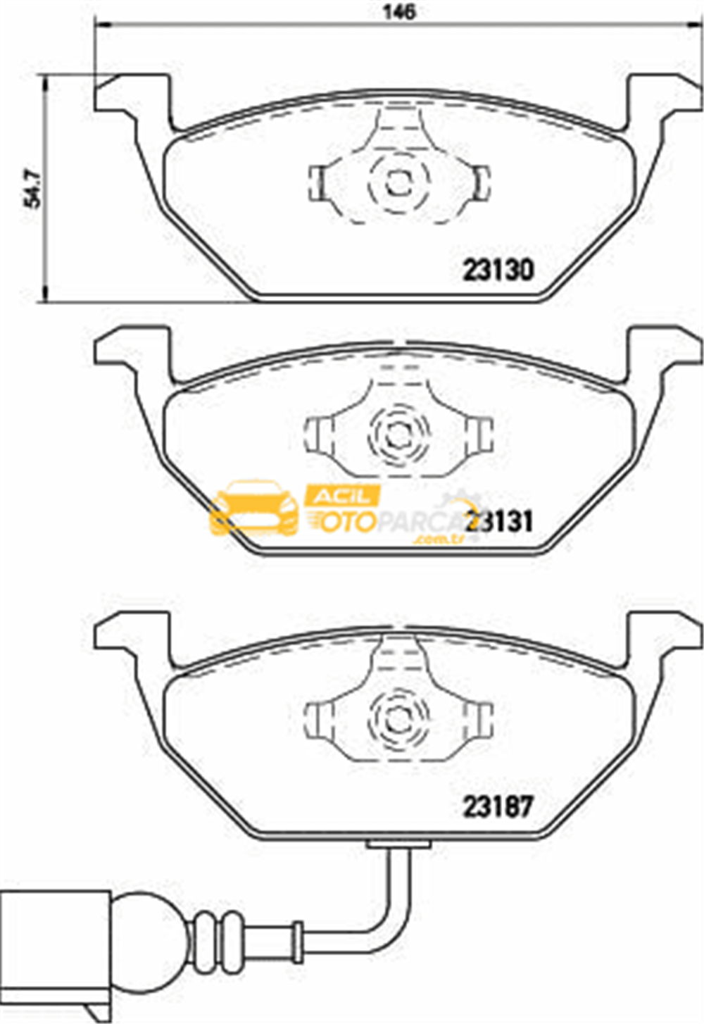 Volkswagen HELLA PAGİD 8DB355008-551 | Ön Fren Balatası-Kablolu-(VW Golf 98-06 Polo 02-05 Audi A3 97-03 Seat Leon 00-06 Skoda Octavia 97-11)