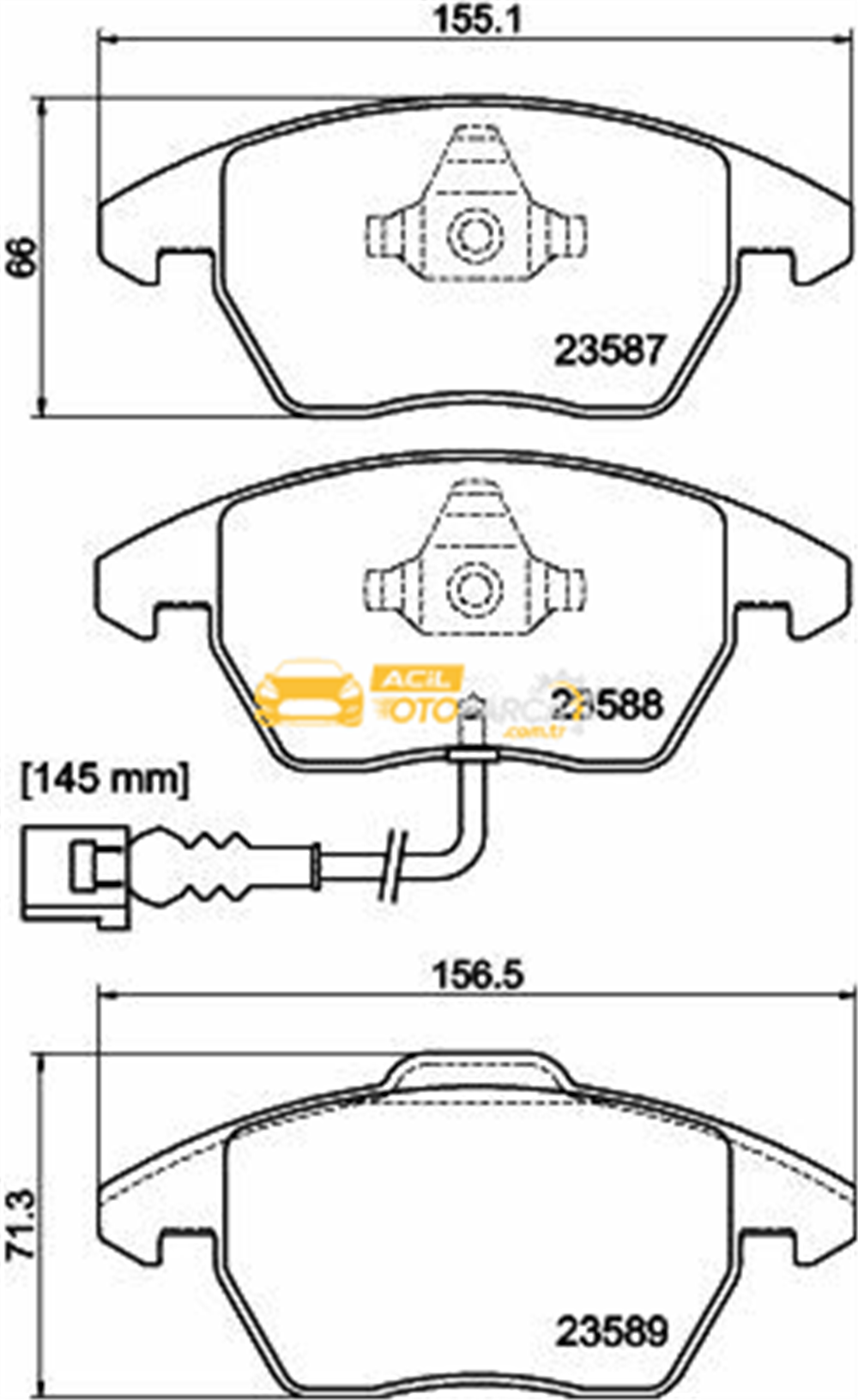 Volkswagen HELLA PAGİD 8DB355010-581 | Fren Balatası Audi, Seat, Skoda, VW A1 (8X1, 8Xk) , A1 Sportback (8Xa, 8Xf) , A3 (8P1) , A3 Convertible