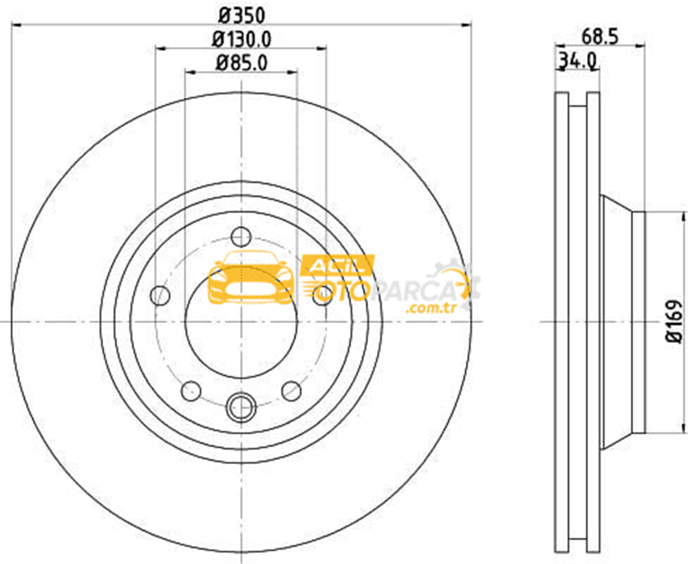 Volkswagen HELLA PAGİD 8DD355128-071 | Fren Diski Audi, Porsche, VW Cayenne (92A) , Cayenne (9Pa) , Q7 (4Lb) , Touareg (7La, 7L6, 7L7)