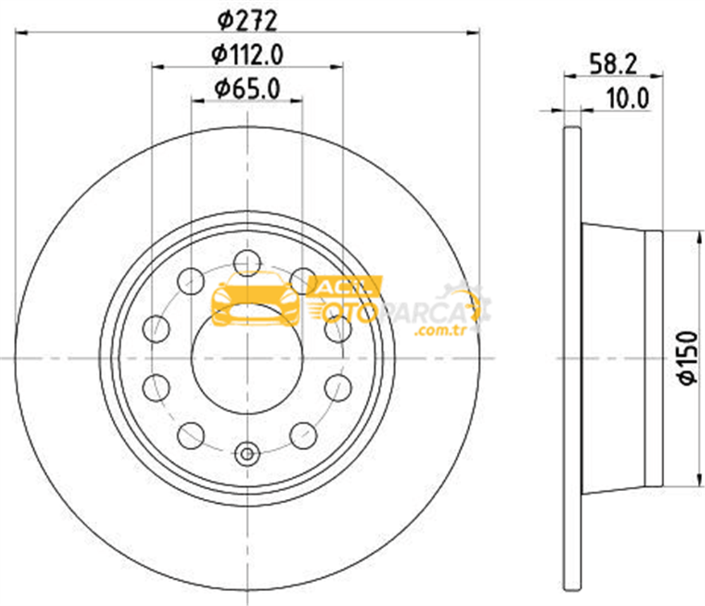 Volkswagen HELLA PAGID 8DD355131-811 | Fren Diski Arka (VW T-Roc 18-Audi Q2 17-Seat Leon 17-20 Skoda Octavia 20) | 2 Adet