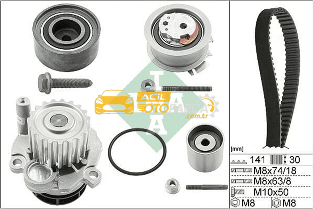 Volkswagen INA 530040530 | Triger Eksantrik Gergi Seti Devirdaimli Passat Jetta III Golf V Touran Octavia Toledo Bve Bwv Bma Bk