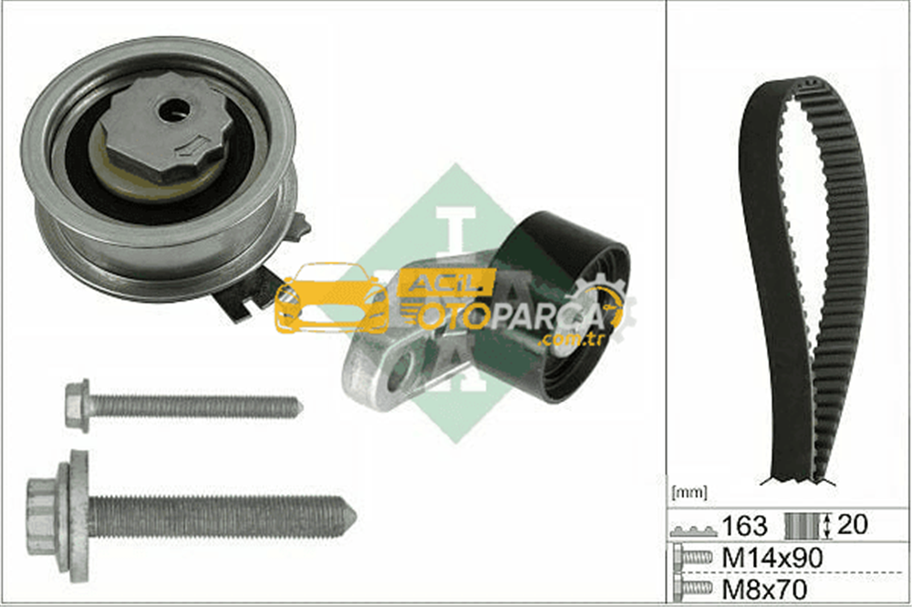 Volkswagen INA 530084610 | Triger Seti VW Golf Polo Audi A1 A3 Seat Ibiza Leon Skoda Kamıq Octavia Dla Dkl Dfn Chy DSG