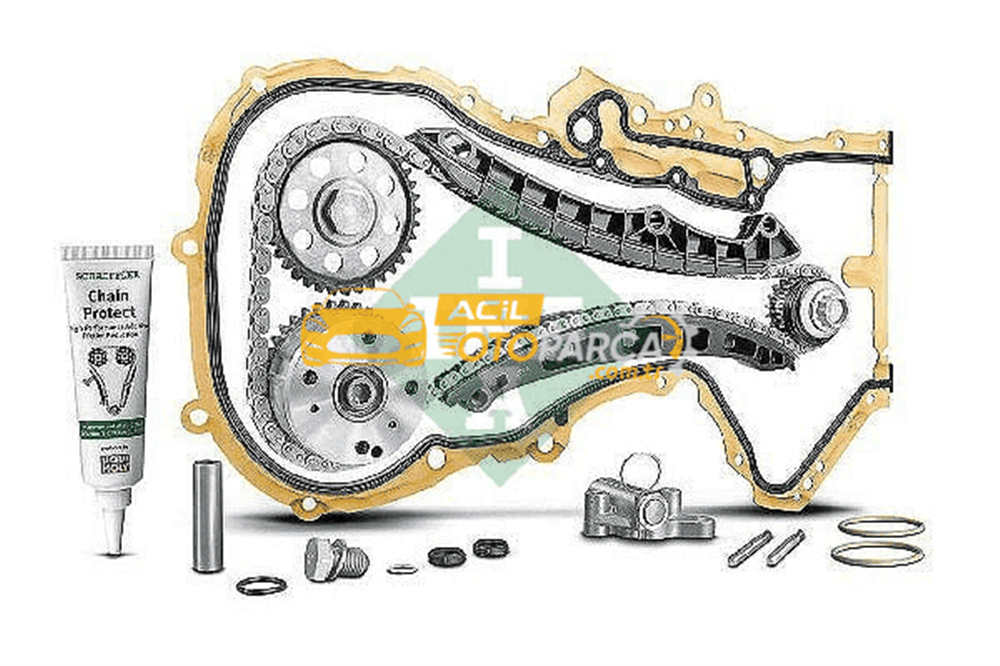 Volkswagen INA 559180840 | Zincir Seti Golf.V-Jetta.III-Passat.V-A3 1.4Tsi-1.6Fsi *Cavd-Cnwa-Caxa* 130 * + Keçe + Dıslı + Cıvata*