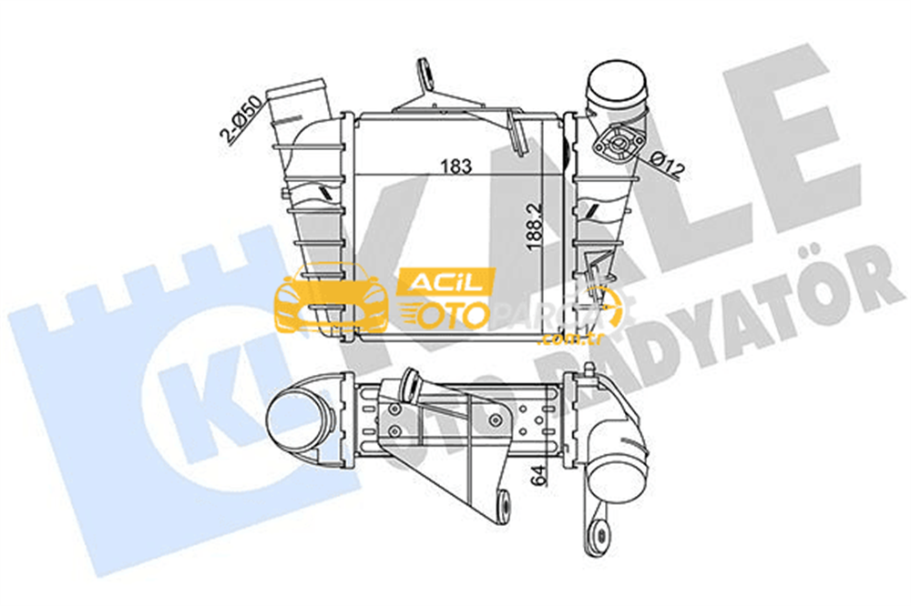 Volkswagen KALE 342300 | Turbo Radyatörü (Intercooler) 06-Polo-Fabia-Ibiza 1.4Tdi