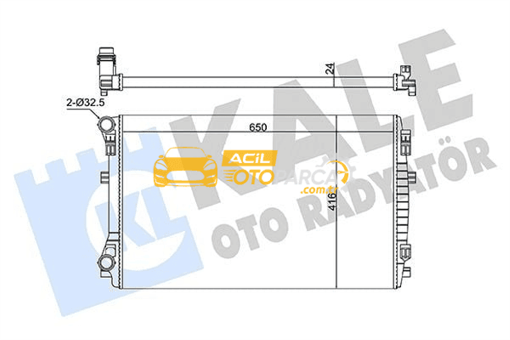 Volkswagen KALE 363145 | Su Radyatörü (VW Golf VII 1.2 1.4 TSI 12-Passat 1.4 14-/ Audi A3 12 -
