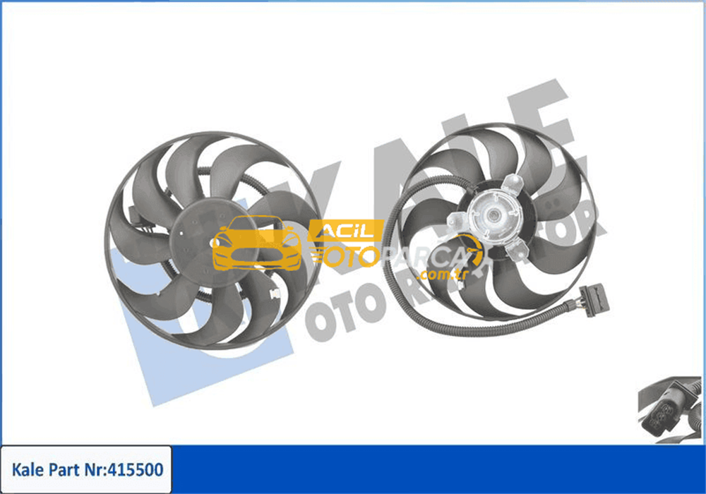 Volkswagen KALE 415500 | Fan Motoru 98-Golf.IV-Bora-Polo-A3 1.6-1.8-1.9Tdi + Ac Küçük 9Kanat