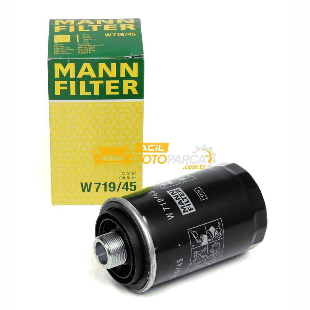 Volkswagen MANN W719-45 | Volkswagen Golf 6 2009-2012 Model Arası 2.0 GTI Motor Yağ Filtresi