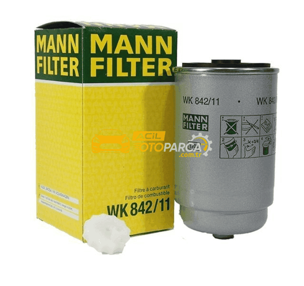 Volkswagen MANN WK842-11 | Audi A4 1994- 2001 Model Arası 1.9 TDI (AJM) Mazot Filtresi (WK842/11 , A4)