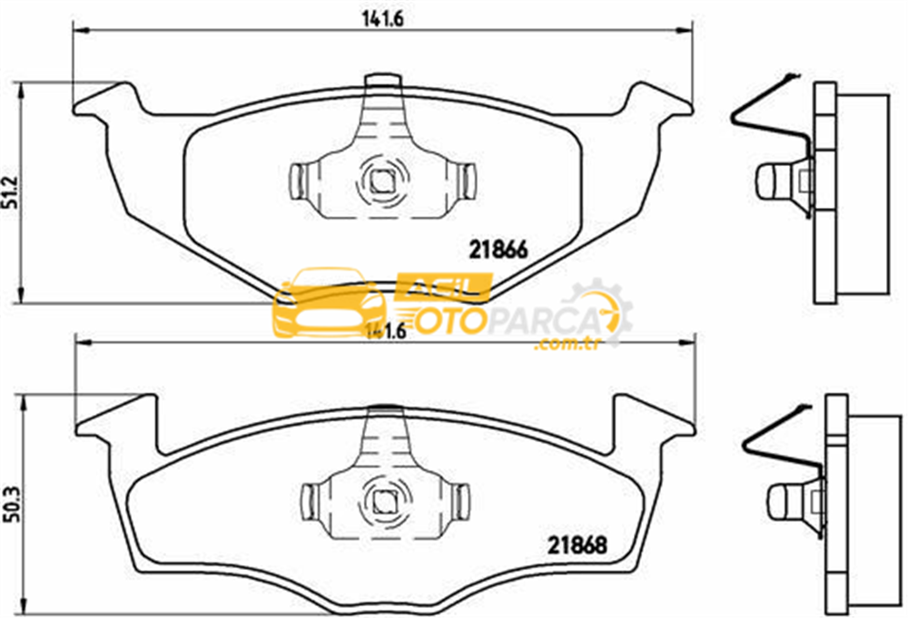 Audi BREMBO P85030 | Fren Balatası Ön-(VW Golf 96-98 Polo CLS 96-00 Seat Ibiza 93-99)