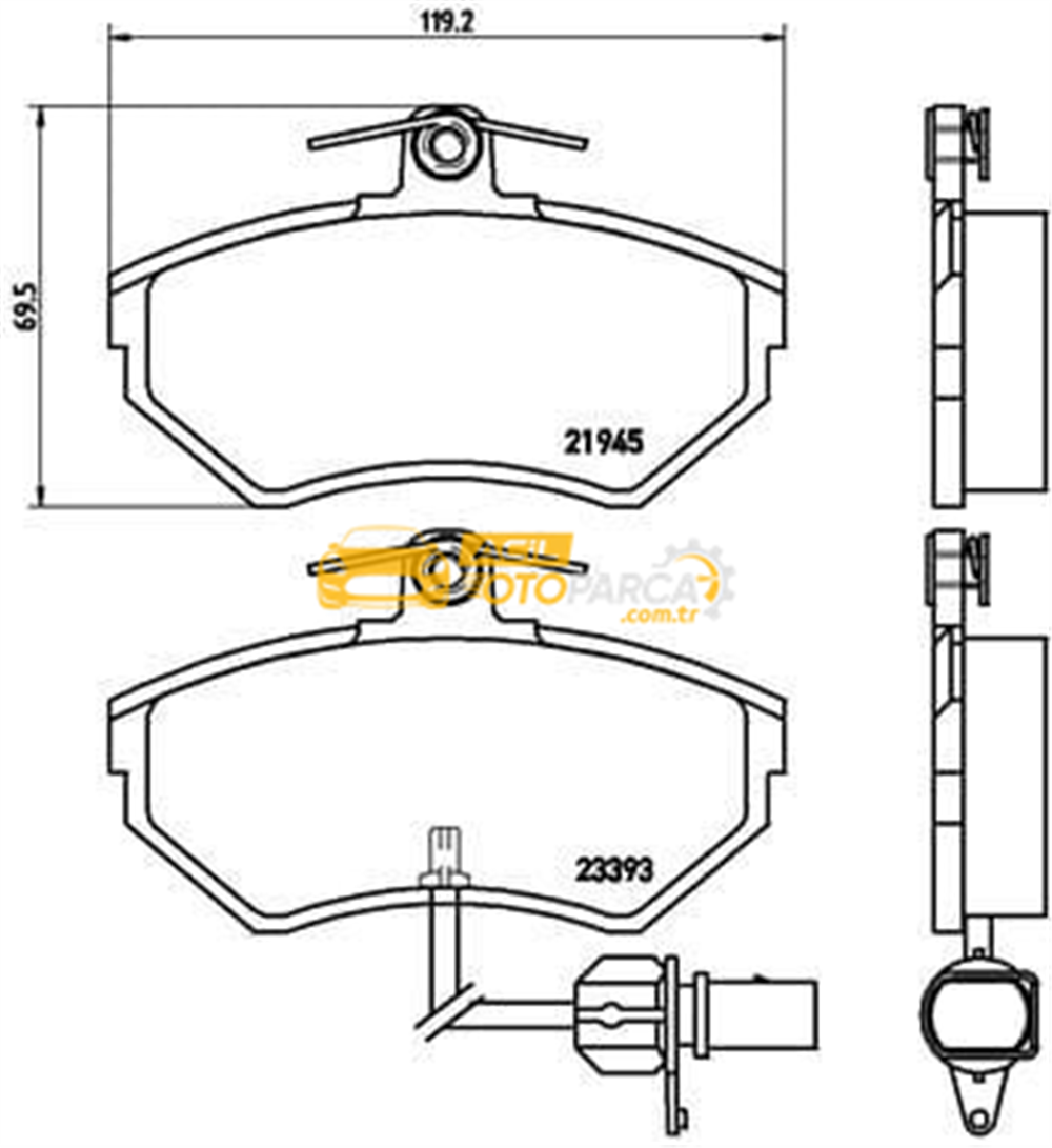 Audi BREMBO P85044 | Fren Balatası Ön Kablolu (VW Passat 97-00 Audi A4 95-08)