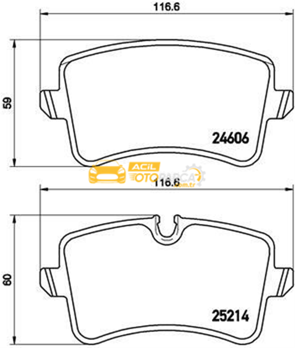Audi BREMBO P85118 | Fren Balatası Arka 18mm (Audi A6 11-18 A7 11-18)