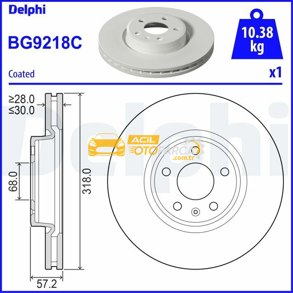 Audi DELPHI BG9218C | Disk On (Ad) 16-Aı.A4-A5-A6-Q5-Q7-Kaplamalı | 1 Adet