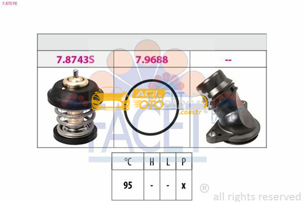 Audi FACET 7.8757K | Termostat A3 A4 A5 Q5 Tt Octavia Superb Golf VI Jetta Passat Tiguan 1.8 2.0 TFSI / TSI Cpmb Cesa Bzb Cdaa Cbfa Ccta Ccza