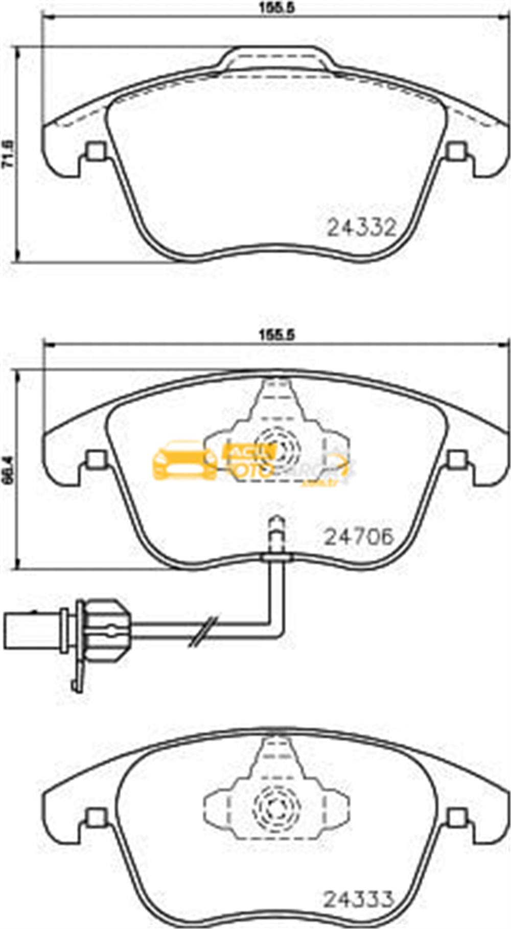 Audi HELLA PAGİD 8DB355013-861 | Fren Balatası Audi A4 (8K2, B8) , A4 Allroad (8Kh, B8) , A4 Avant (8K5, B8) , A4l Saloon (8K2, B8) , A5