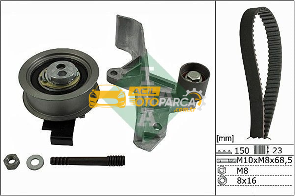 Audi INA 530054610 | Eksantrik Gergi Kiti (150X230) Passat 1.8T (96 05) 2.0 (01 05) Audi A4 A6 1.8T (Awm Awt Alt)