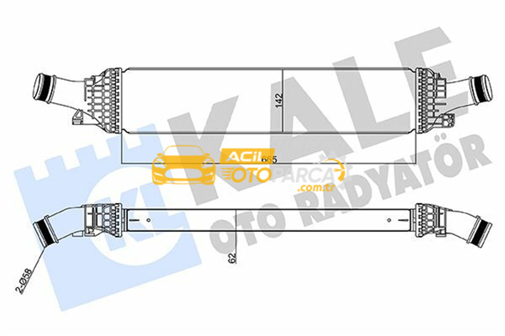 Audi KALE 342600 | Turbo Radyatörü (Intercooler) 08 > Aı.A4-A5-Q5 1.8Tfsi-2.0Tfsi- TDI