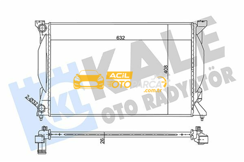 Audi KALE 353700 | Radyatör 01-09 Aı.A4 1.6-1.8T-2.0Tdi