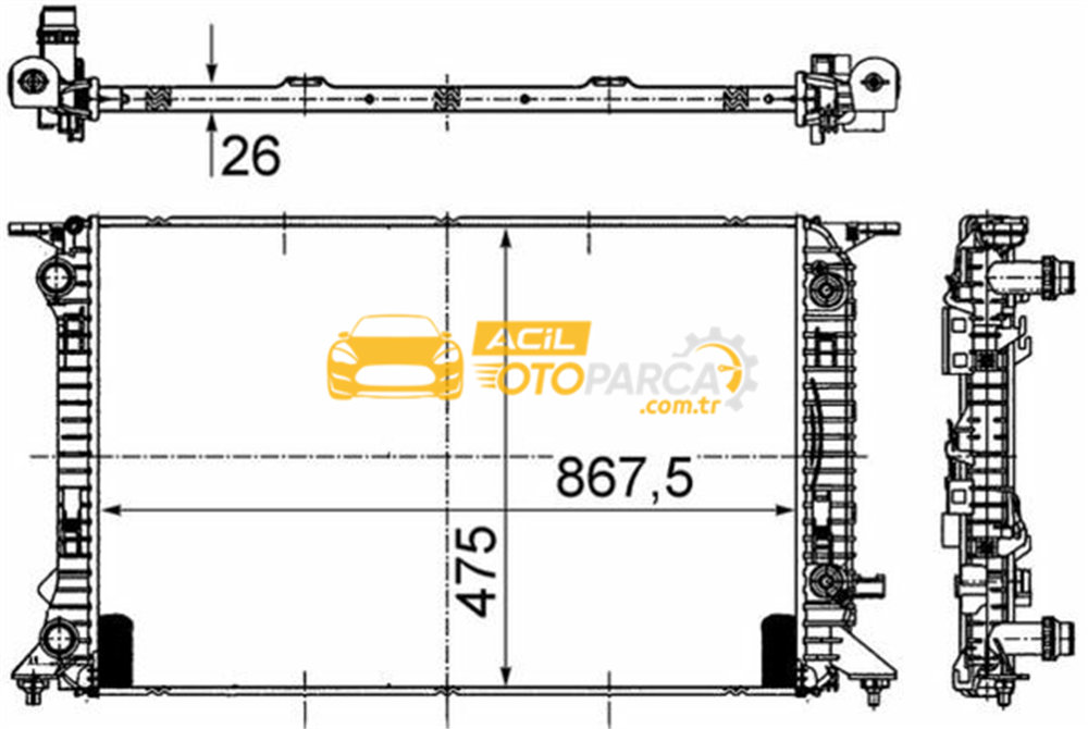Audi MAHLE CR910000S | Su Radyatörü-Otomotık Şanzıman (Audi A4 08-16 A5 10-17 Q5 09-17) 8Mk376745-634