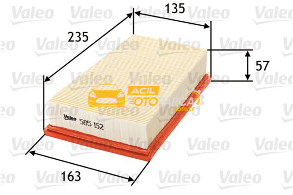 Audi VALEO 585152 | Hava Filtresi (Nissan Qashqai 1.6 / 2.0)