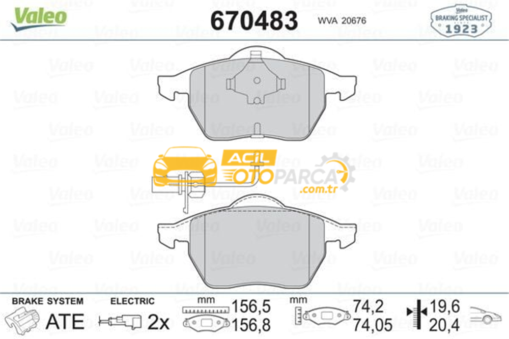 Audi VALEO 670483 | Fren Balata Ön 05-A4-A6-A8 2.0-3.0