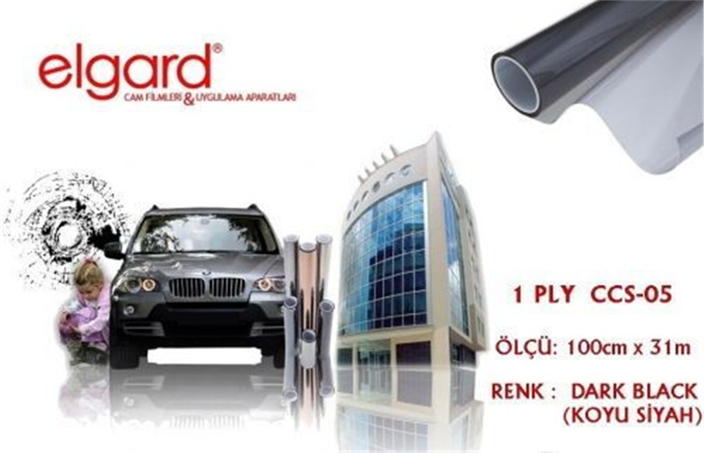 Elgard CCS-05 100cm x 31m Koyu Siyah Çizilmez Cam Filmi