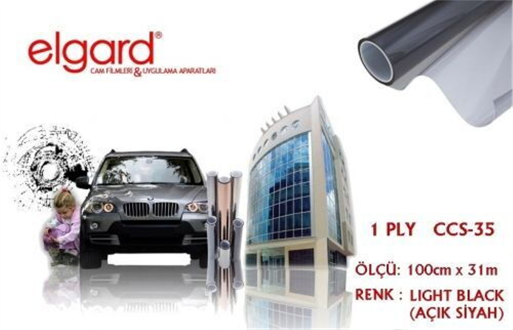 Elgard CCS-35 100cm x 31m Açık Siyah Çizilmez Cam Filmi