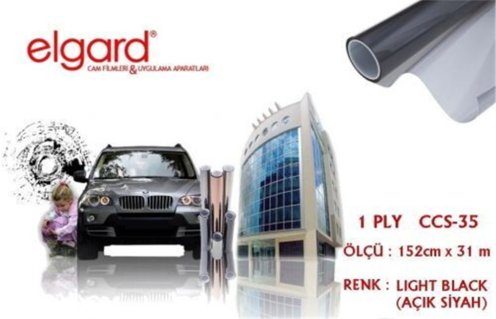 Elgard CCS-35 152cm x 31m Açık Siyah Çizilmez Cam Filmi