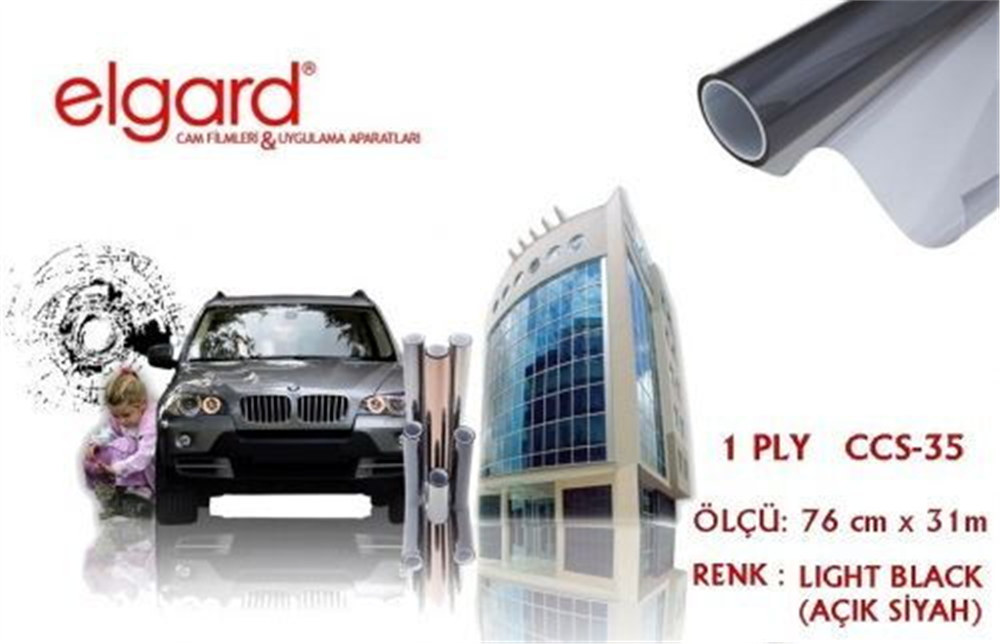 Elgard CCS-35 76cm x 31m Açık Siyah Çizilmez Cam Filmi