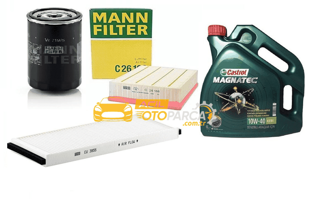 MANN Volkswagen Passat 1.6 Benzinli Motor Filtre Bakım Seti Mann Marka Castrol Motor Yağlı (Yakıt Hariç)