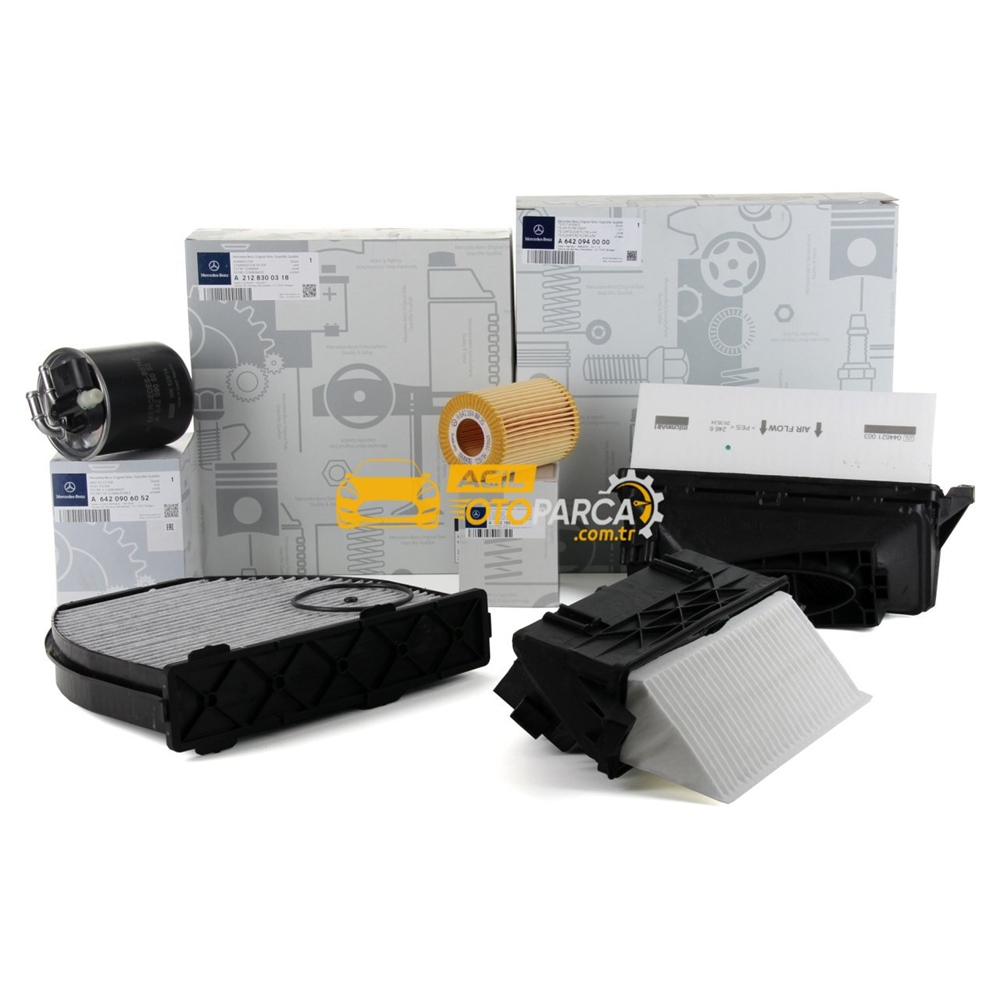 Mercedes W212 E 350 d / Cdi Periyodik Bakım Filtre Seti Orijinal (2128300318, 6420906052, 6420940000, 6421800009-1)