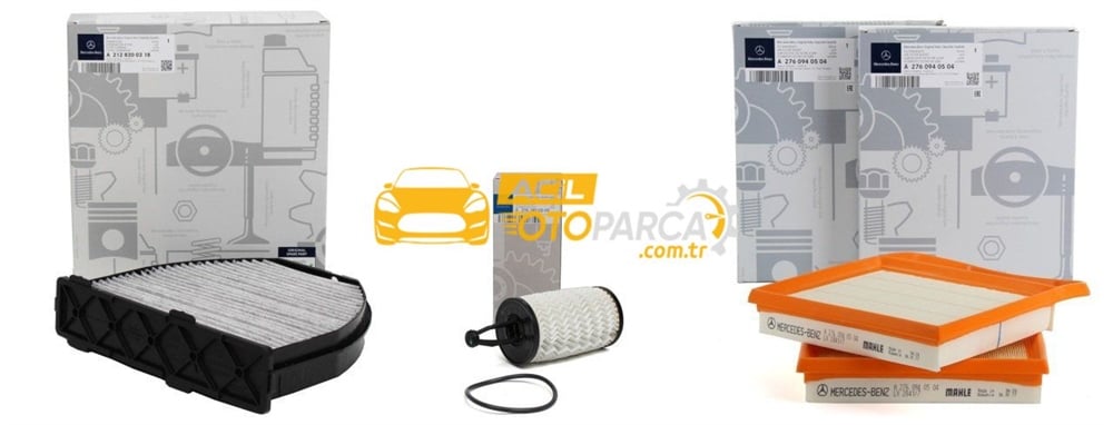 Mercedes W218 CLS 400 Periyodik Bakım Filtre Seti (2128300318, 2761800009, 2760940504-2ADET)