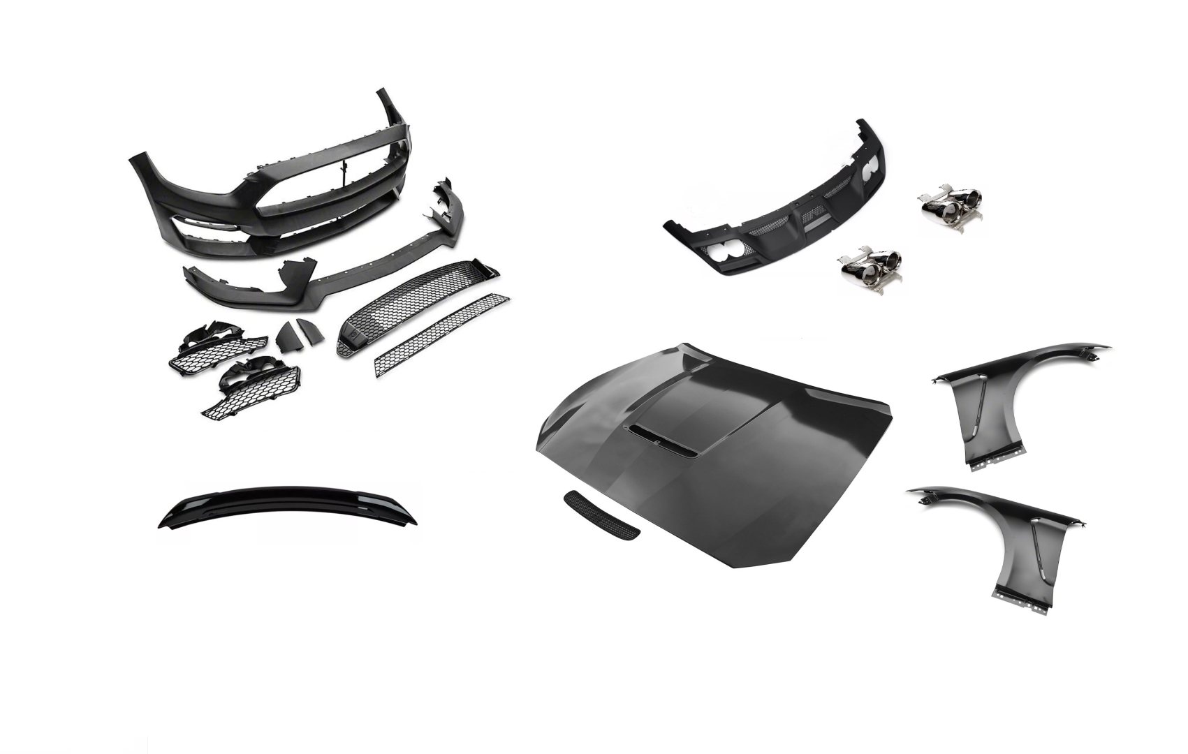 MUSTANG 2015-2017 GT350 FULL IÇINBODY KIT ( ÖN TAMPON + DİFÜZÖR + KAPUT + ÇAMURLUK +SPOILER) 