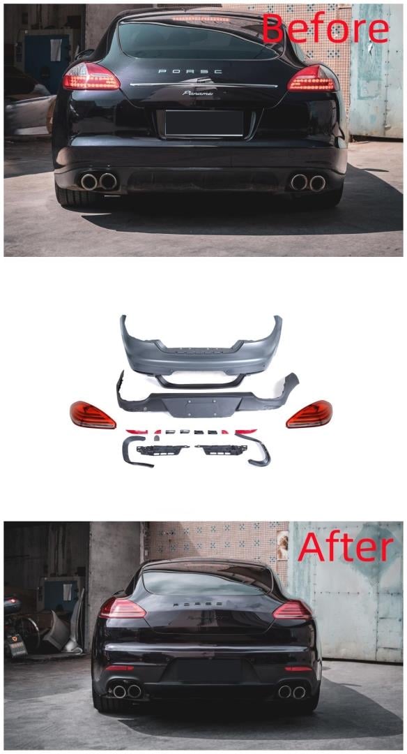 PANAMERA 2011-2013 IÇIN UYUMLU ARKA TAMPON+STOP FACELIFT   
