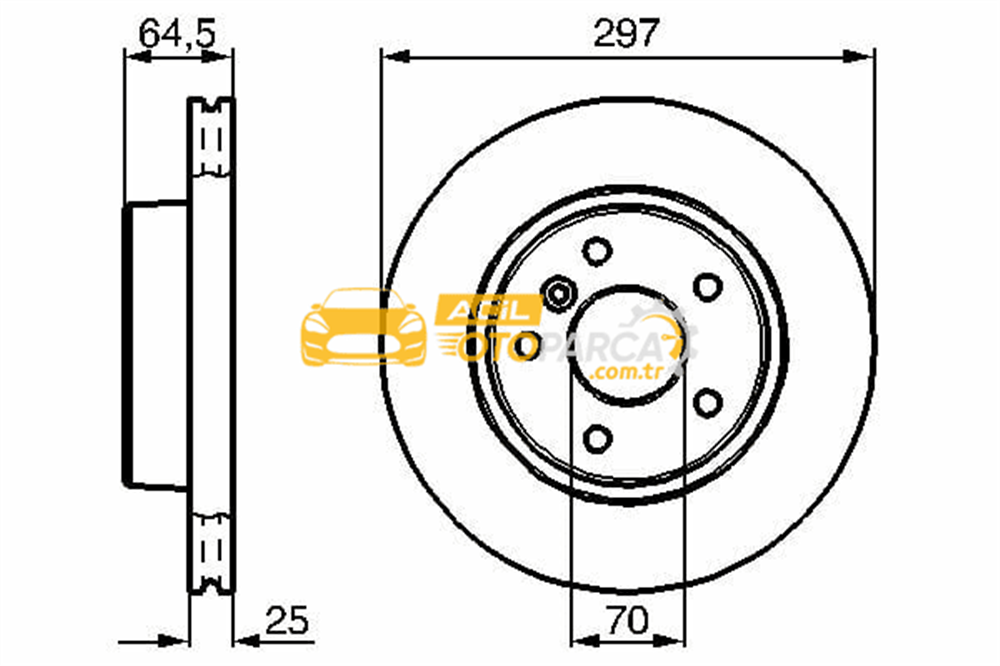 Volkswagen BOSCH 0986478483 | Fren Diski Range Rover II 3.9 / 4.0 / 4.6 Ön Tek | 1 Adet